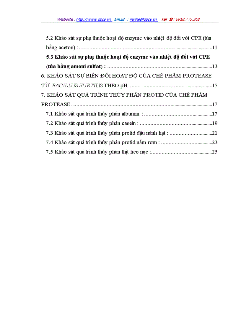 image for page Khảo sát hiệu suất thu nhận chế phẩm enzyme protease từ canh trường vi khuẩn bacillus subtilis với các loại tác nhân tủa khác nhau