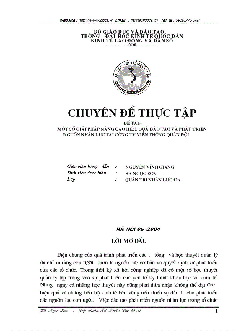 image for page Một số giải pháp nâng cao hiệu quả đào tạo và phát triển nguồn nhân lực tại công ty viễn thông quân đội