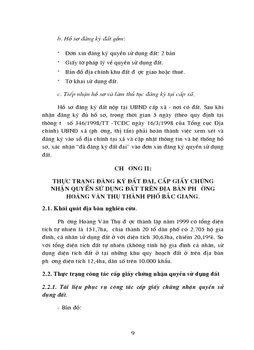 image for page Đánh giá thực trạng công tác cấp giấy chứng nhận quyền sử dụng đất phường hoàng văn thụ thành phố bắc giang
