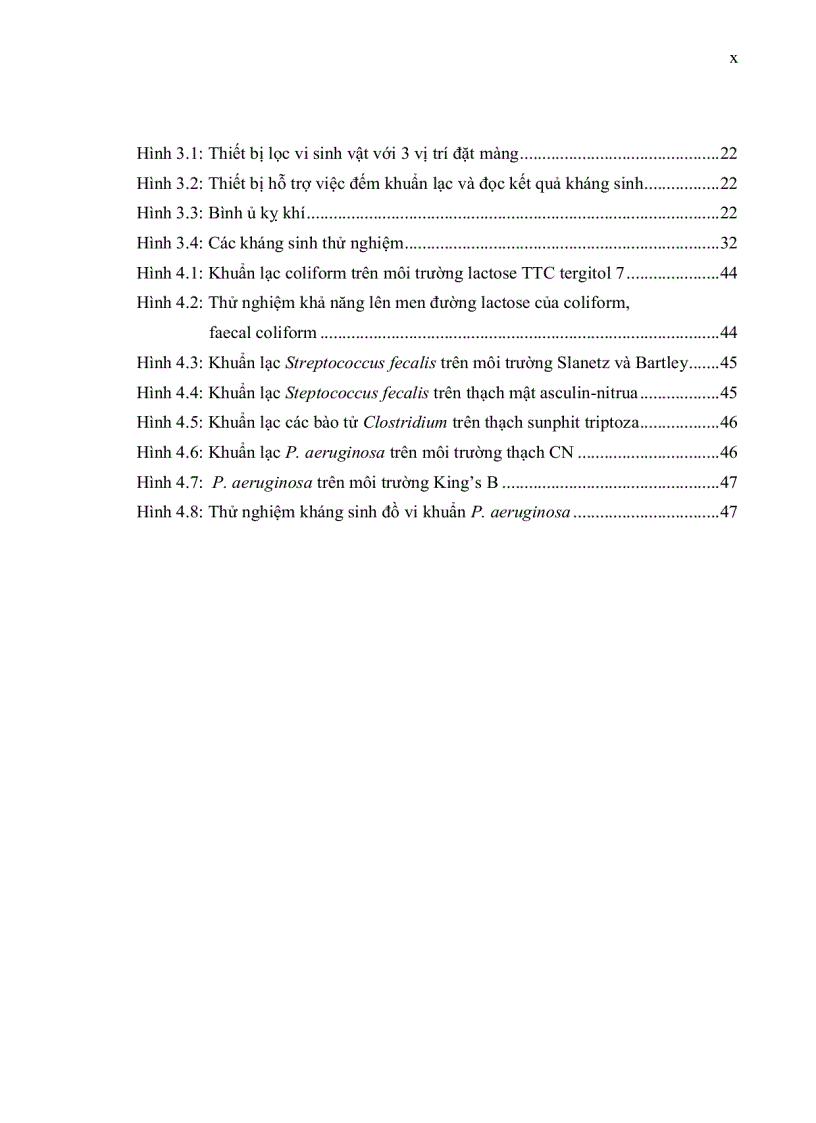 image for page Khảo sát tình hình nhiễm khuẩn và tính đề kháng kháng sinh của vi khuẩn Pseudomonas aeruginosa trong nƣớc uống
