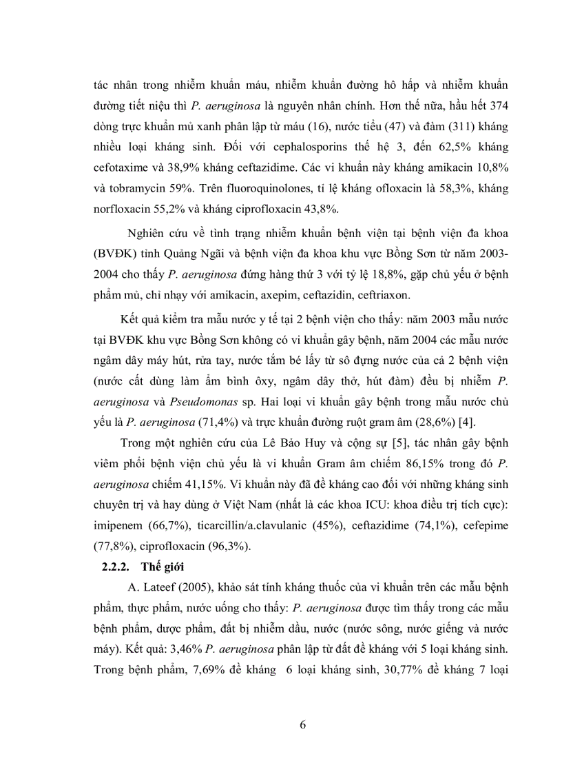 image for page Khảo sát tình hình nhiễm khuẩn và tính đề kháng kháng sinh của vi khuẩn Pseudomonas aeruginosa trong nƣớc uống