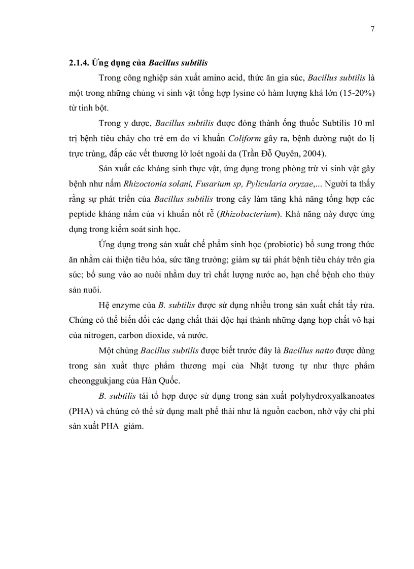 image for page Nuôi cấy Bacillus subtilis thu nhận α amylase và ứng dụng trong sản xuất dextrin