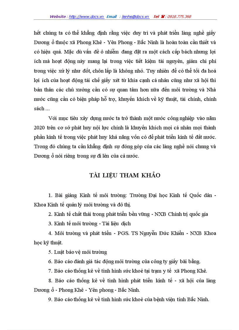 image for page Hiệu quả kinh tế môi trường trong việc tái chế giấy vụn ở làng Dương Ổ Phong Khê Yên Phong Bắc Ninh