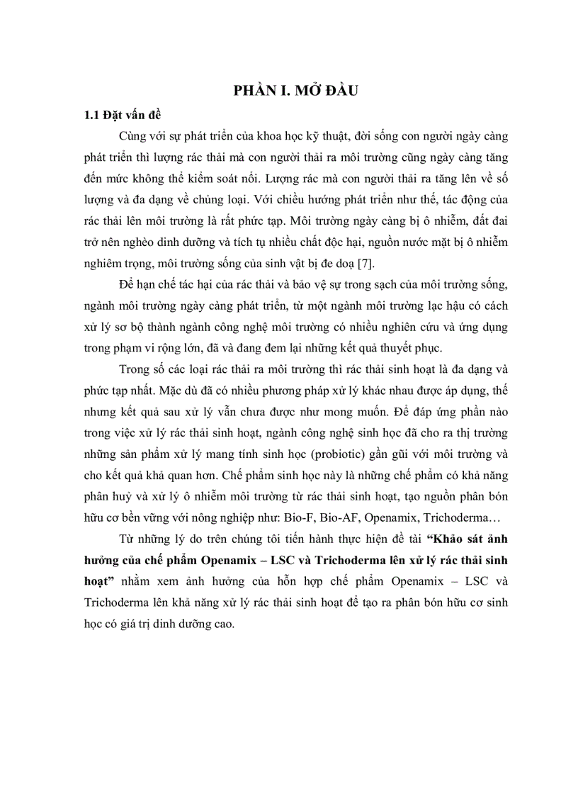 image for page Khảo sát ảnh hƣởng của chế phẩm openamix lsc và trichoderma lên xử lý rác thải sinh hoạt