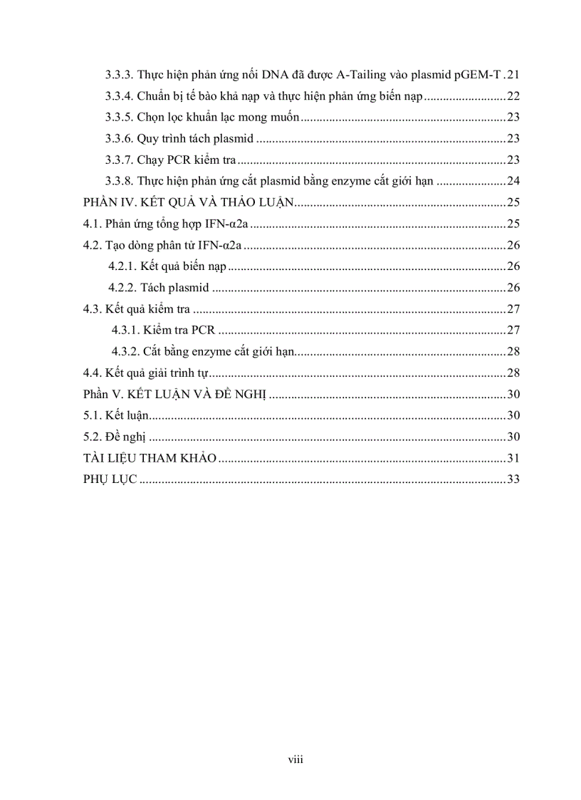 image for page Tổng hợp và tạo dõng phân tử gen interferon alpha 2a
