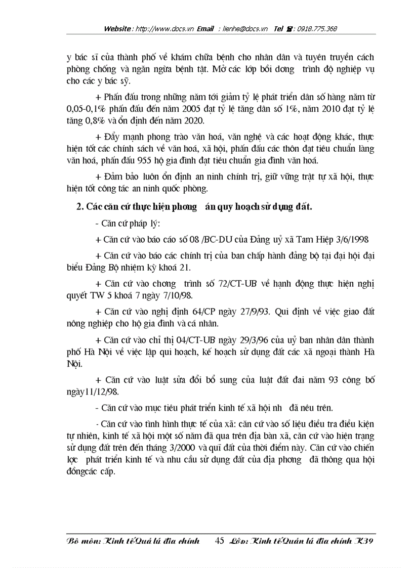 image for page Phương hướng và 1 số giải pháp thực hiện phương án quy hoạch sử dụng đất xã Tam Hiệp Thanh Trì HN