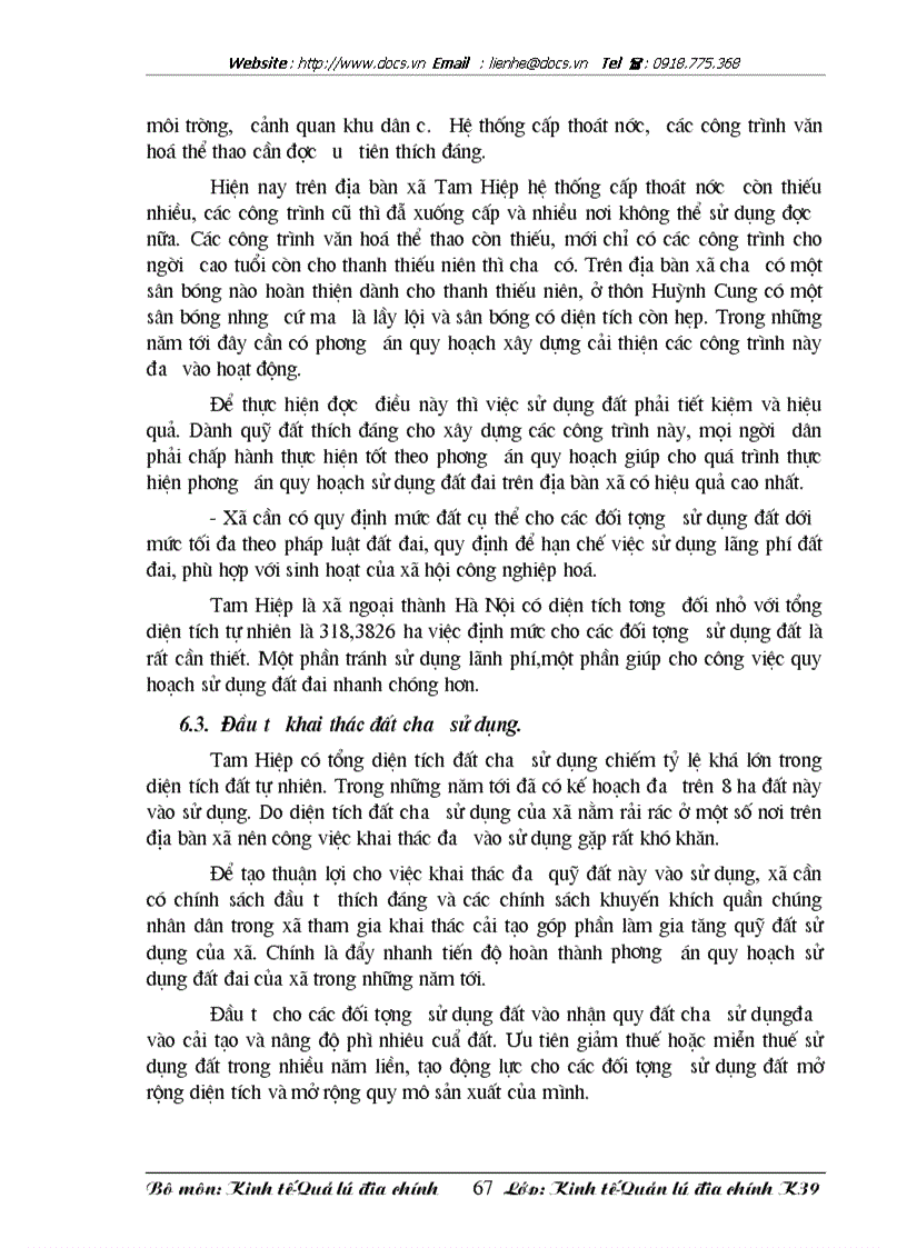 image for page Phương hướng và 1 số giải pháp thực hiện phương án quy hoạch sử dụng đất xã Tam Hiệp Thanh Trì HN