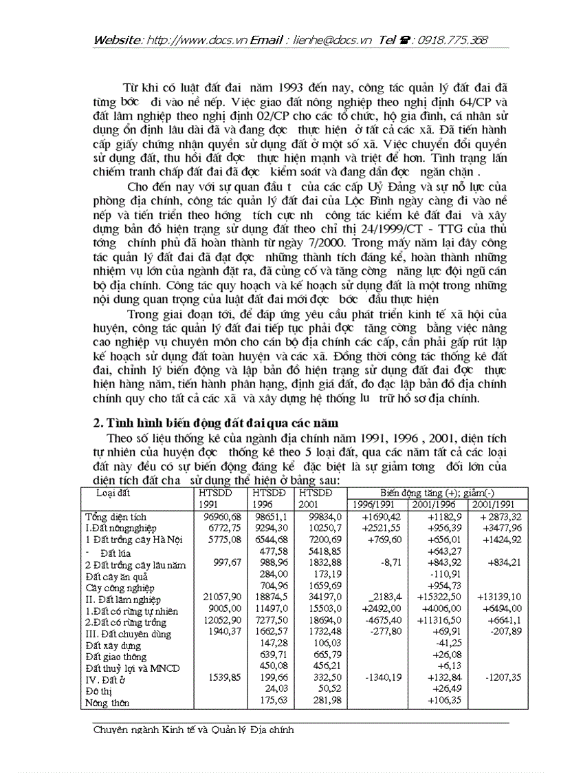 image for page Cơ sở quy hoạch và thực trạng phương án quy hoạch sử dụng đất đai huyện Lộc Bình tỉnh Lạng Sơn