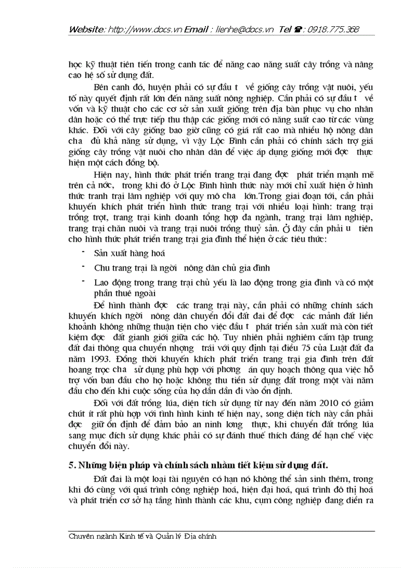 image for page Cơ sở quy hoạch và thực trạng phương án quy hoạch sử dụng đất đai huyện Lộc Bình tỉnh Lạng Sơn