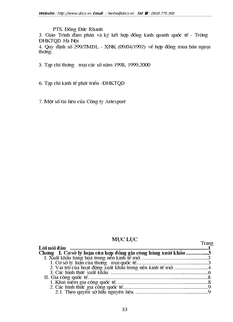 image for page 1số biện pháp nâng cao hiệu quả hợp đồng gia công hàng xuất khẩu ở Công ty Artexport