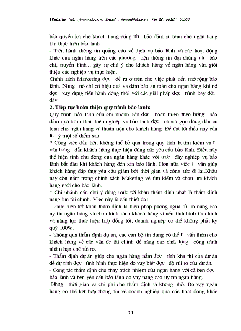 image for page Hoàn thiện và phát triển nghiệp vụ bảo lãnh tại ngânhàng NHĐT PT BIDV Hà Nội