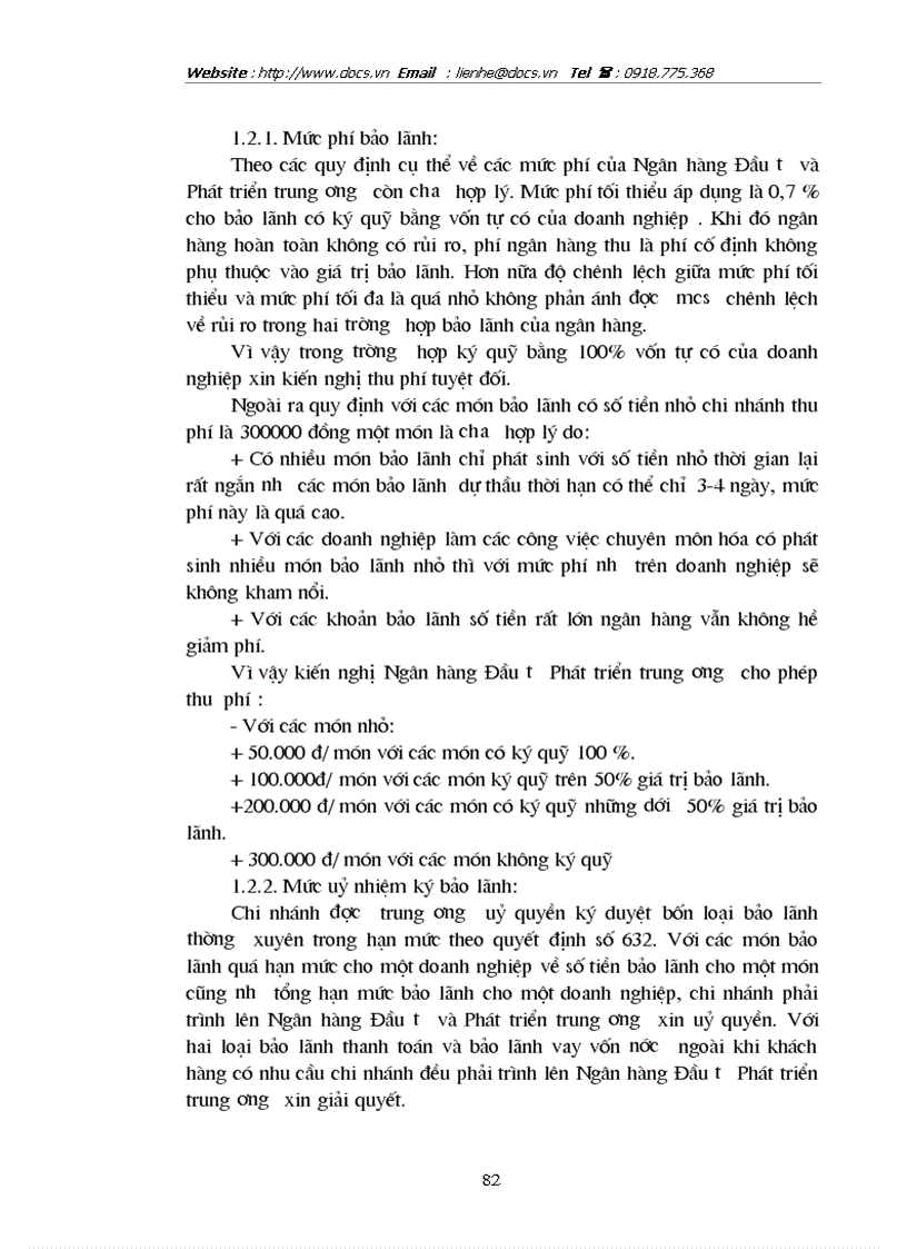 image for page Hoàn thiện và phát triển nghiệp vụ bảo lãnh tại ngânhàng NHĐT PT BIDV Hà Nội