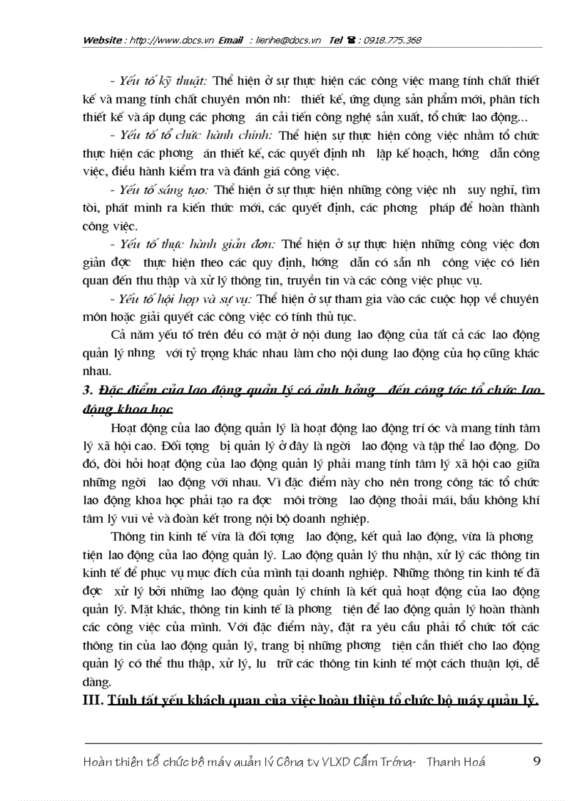 image for page Hoàn thiện tổ chức bộ máy quản lý tại Công ty vật liệu xây dựng Cẩm Trướng