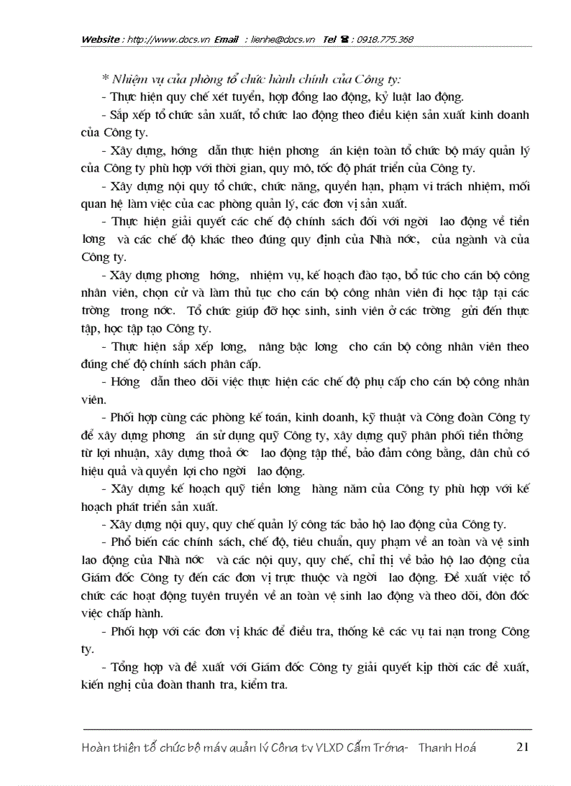 image for page Hoàn thiện tổ chức bộ máy quản lý tại Công ty vật liệu xây dựng Cẩm Trướng