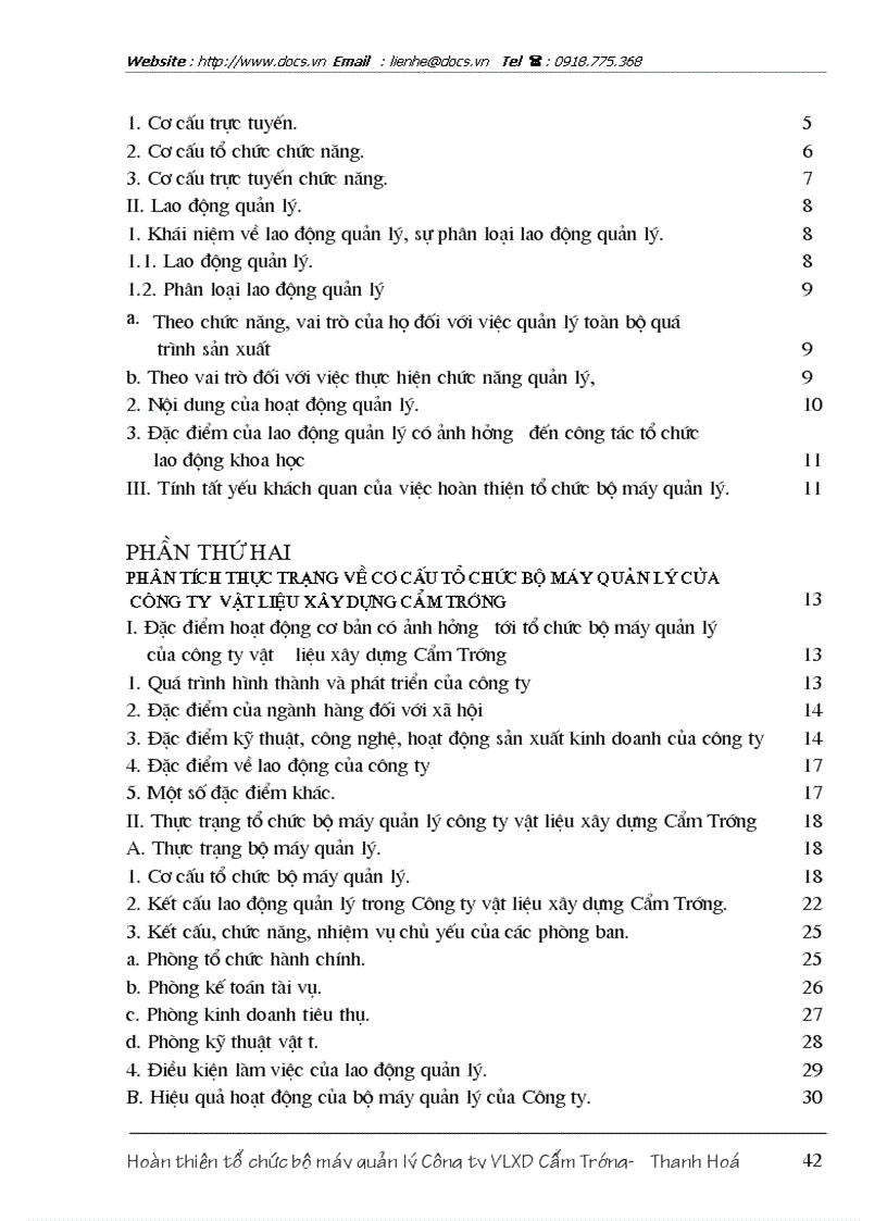 image for page Hoàn thiện tổ chức bộ máy quản lý tại Công ty vật liệu xây dựng Cẩm Trướng
