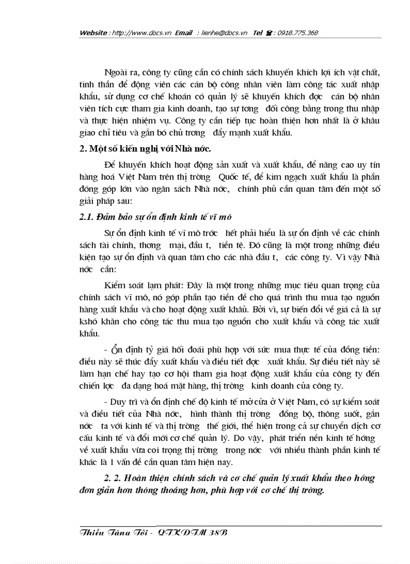 image for page 1số biện pháp thúc đẩy hoạt động xuất khẩu của Công ty phát triển XNK và Đầu tư VIEXIM