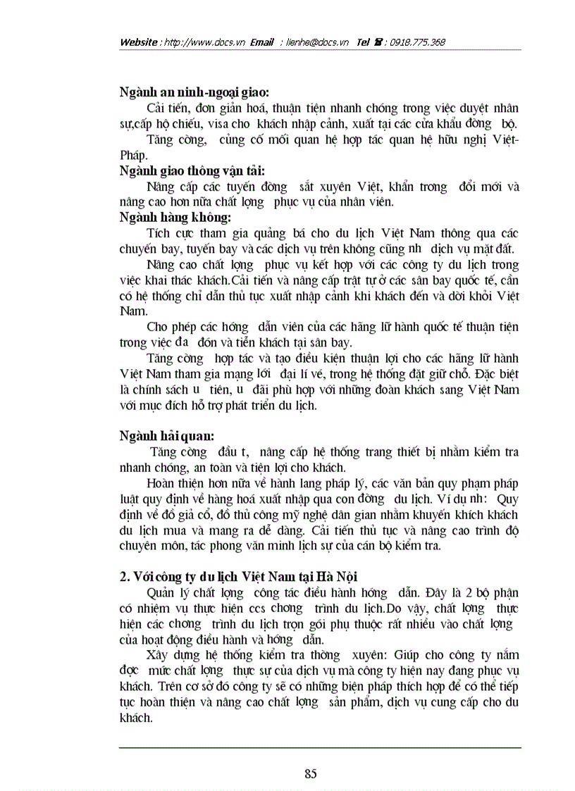 image for page Các giải pháp nhằm duy trì và mở rộng thị trường khách du lịch là người Pháp của Công ty du lịch Việt Nam tại Hà Nội