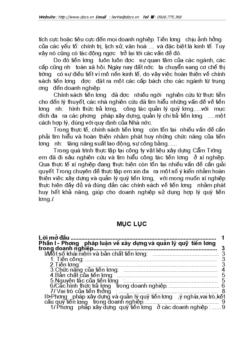 image for page Hoàn thiện công tác xây dựng và quản lý quỹ tiền lương ở Công ty Vật liệu xây dựng Cẩm Trướng