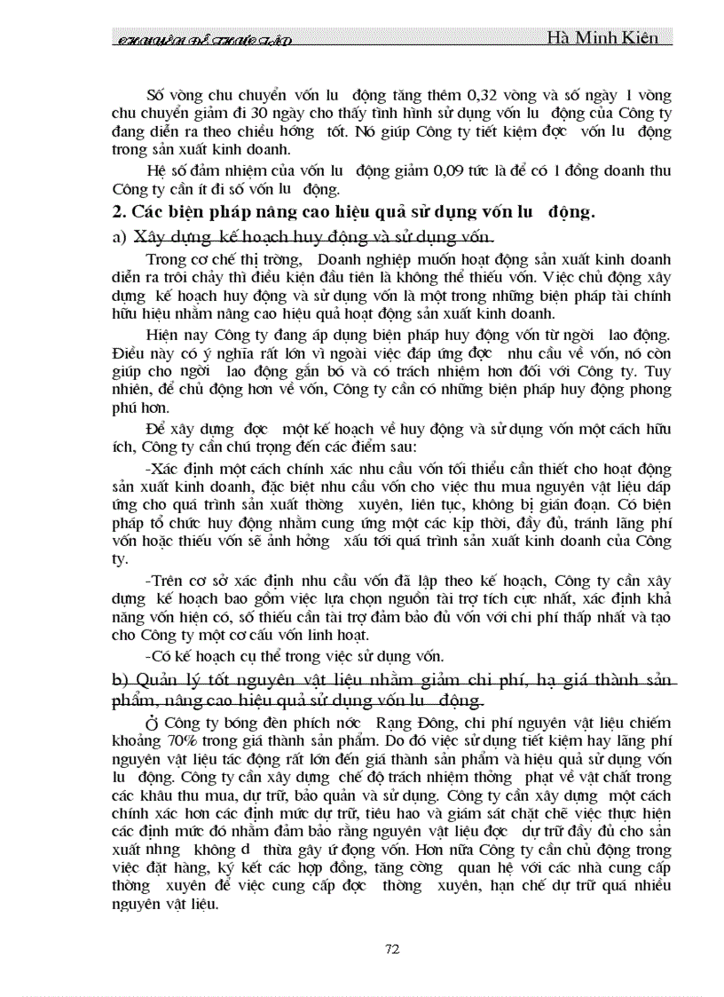 image for page Tổ chức hạch toán nguyên vật liệu với việc nâng cao hiệu quả sử dụng vốn lưu động ở Công ty bóng đèn phích nước Rạng Đông