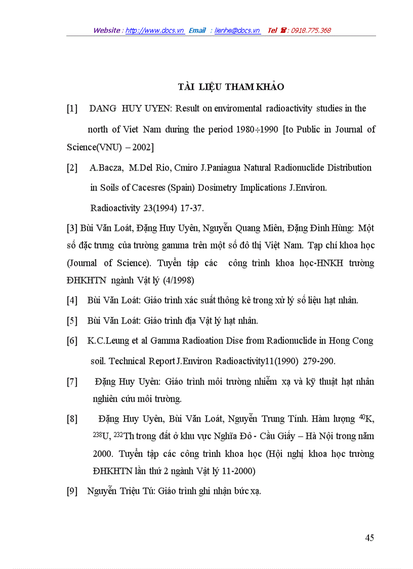 image for page Nghiên cứu hàm lượng phóng xạ của các nguyên tố phóng xạ