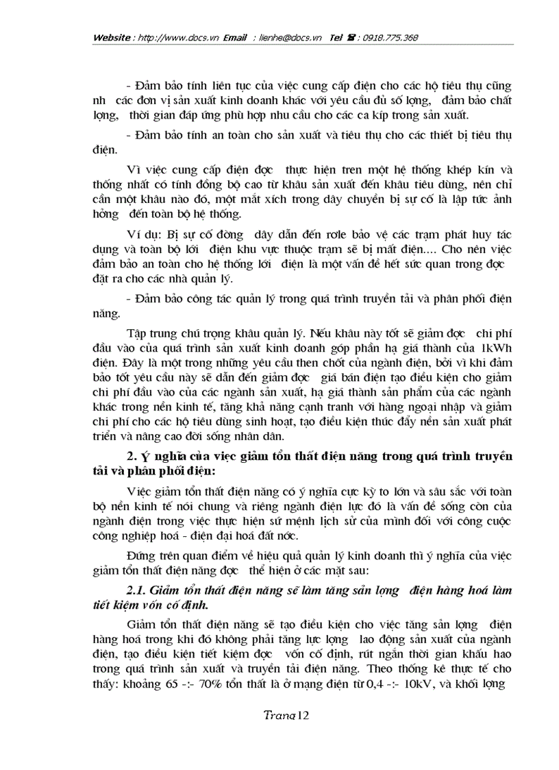 image for page 1số biện pháp chủ yếu nhằm giảm tổn thất điện năng trong quản lý truyền tải và phân phối điện năng của Công ty Điện lực Hà nội