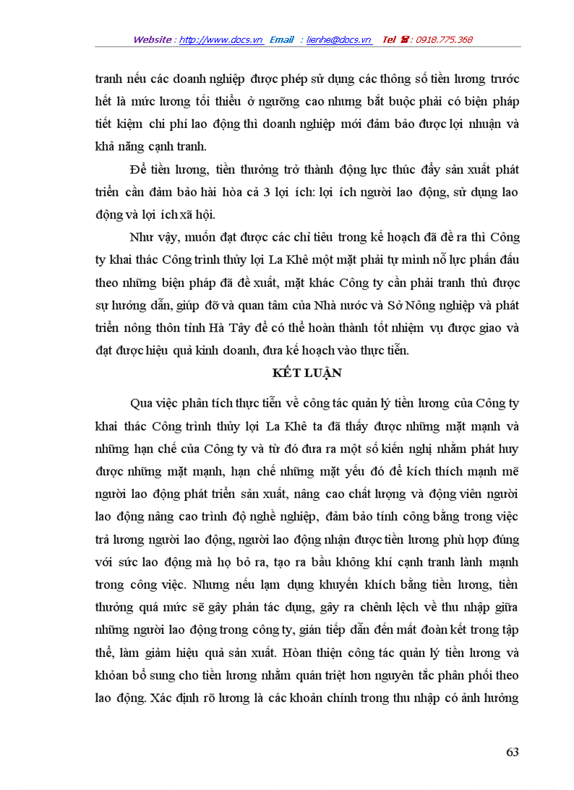 image for page Phương hướng và giải pháp nhằm hoàn thiện công tác quản lý tiền lương và tiền công tại công ty khai thác công trình thủy lợi la khê