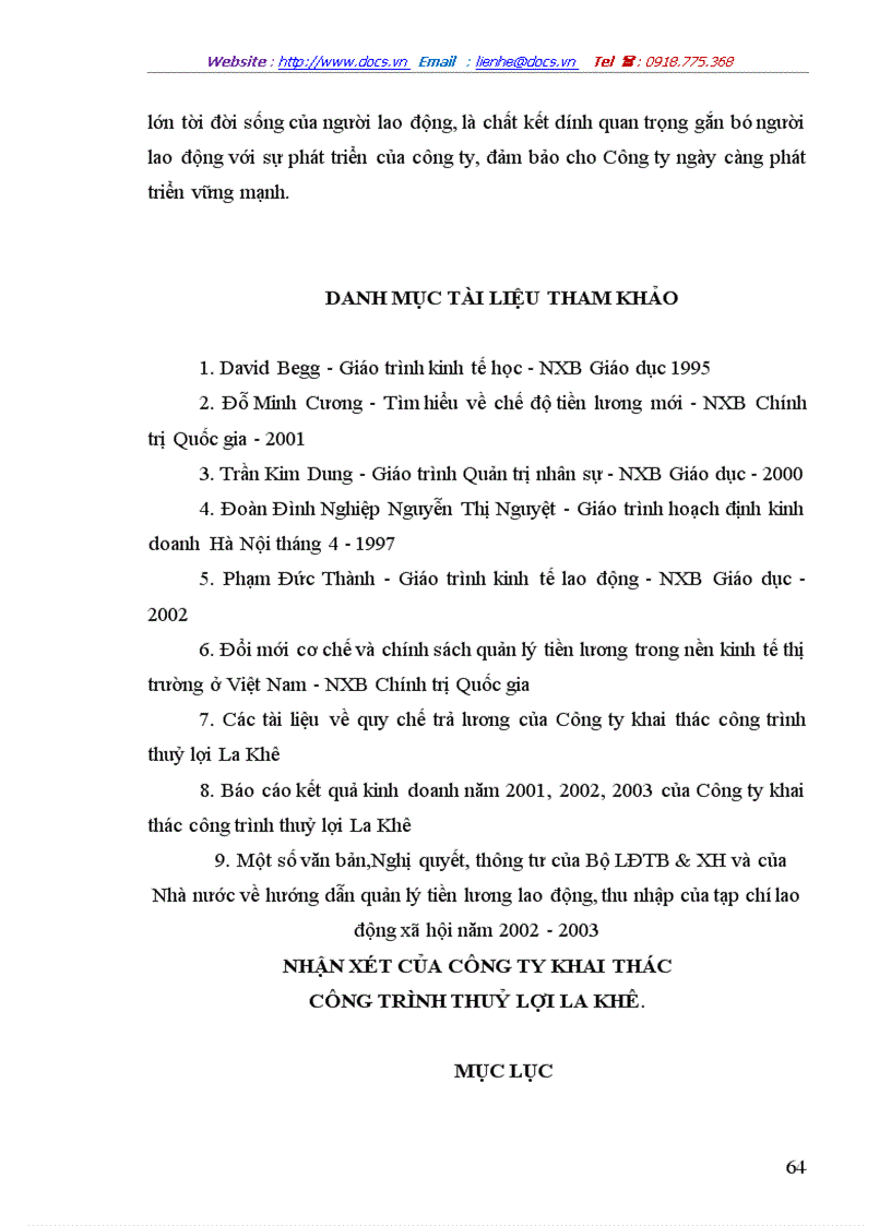 image for page Phương hướng và giải pháp nhằm hoàn thiện công tác quản lý tiền lương và tiền công tại công ty khai thác công trình thủy lợi la khê