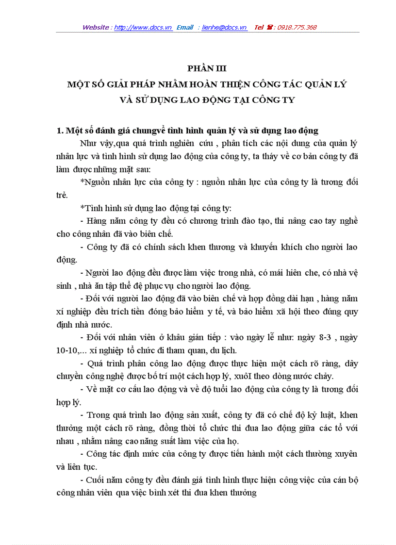 image for page Một số giải pháp nhằm hoàn thiện công tác quản lý và sử dụng lao động tại công ty giấy hoàng văn thụ