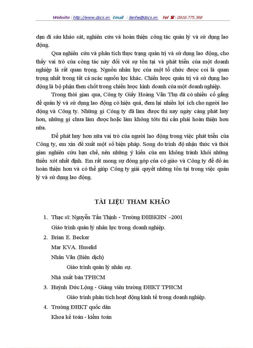 image for page Một số giải pháp nhằm hoàn thiện công tác quản lý và sử dụng lao động tại công ty giấy hoàng văn thụ