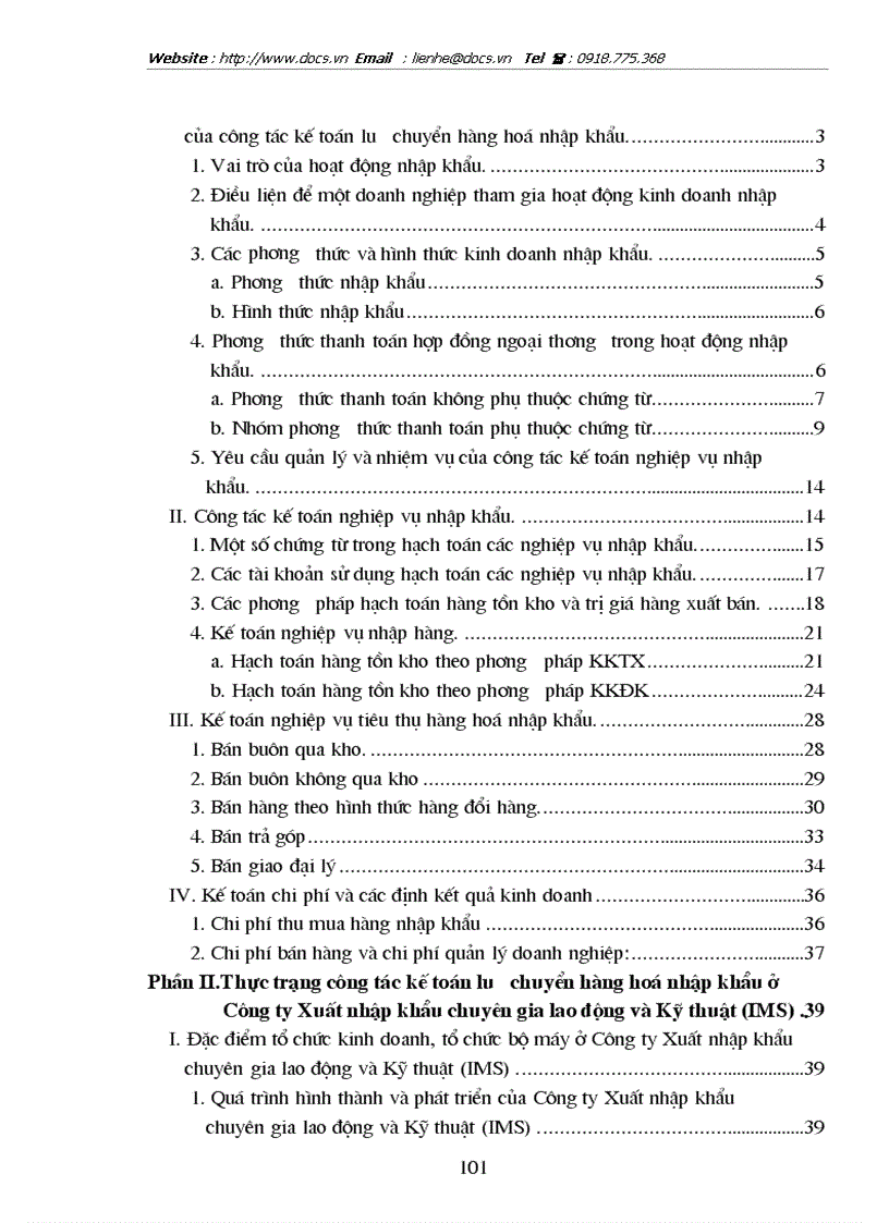 image for page Kế toán lưu chuyển hàng hoá nhập khẩu với việc nâng cao hiệu quả kinh doanh ở Công ty XNK chuyên gia lao động và Kỹ thuật IMS BTM