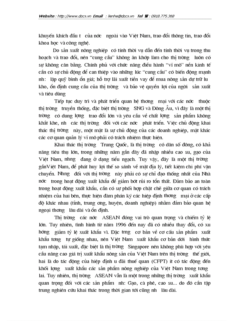image for page Thực trạng và giải pháp trong hoạt động xuất khẩu 1 số mặt hàng nông sản chủ yếu ở Việt Nam Gạo Cà phê Cao su