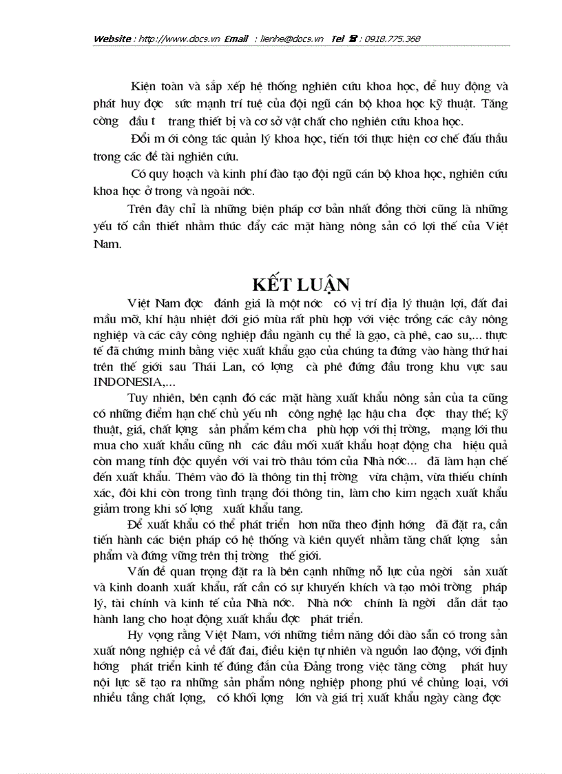 image for page Thực trạng và giải pháp trong hoạt động xuất khẩu 1 số mặt hàng nông sản chủ yếu ở Việt Nam Gạo Cà phê Cao su