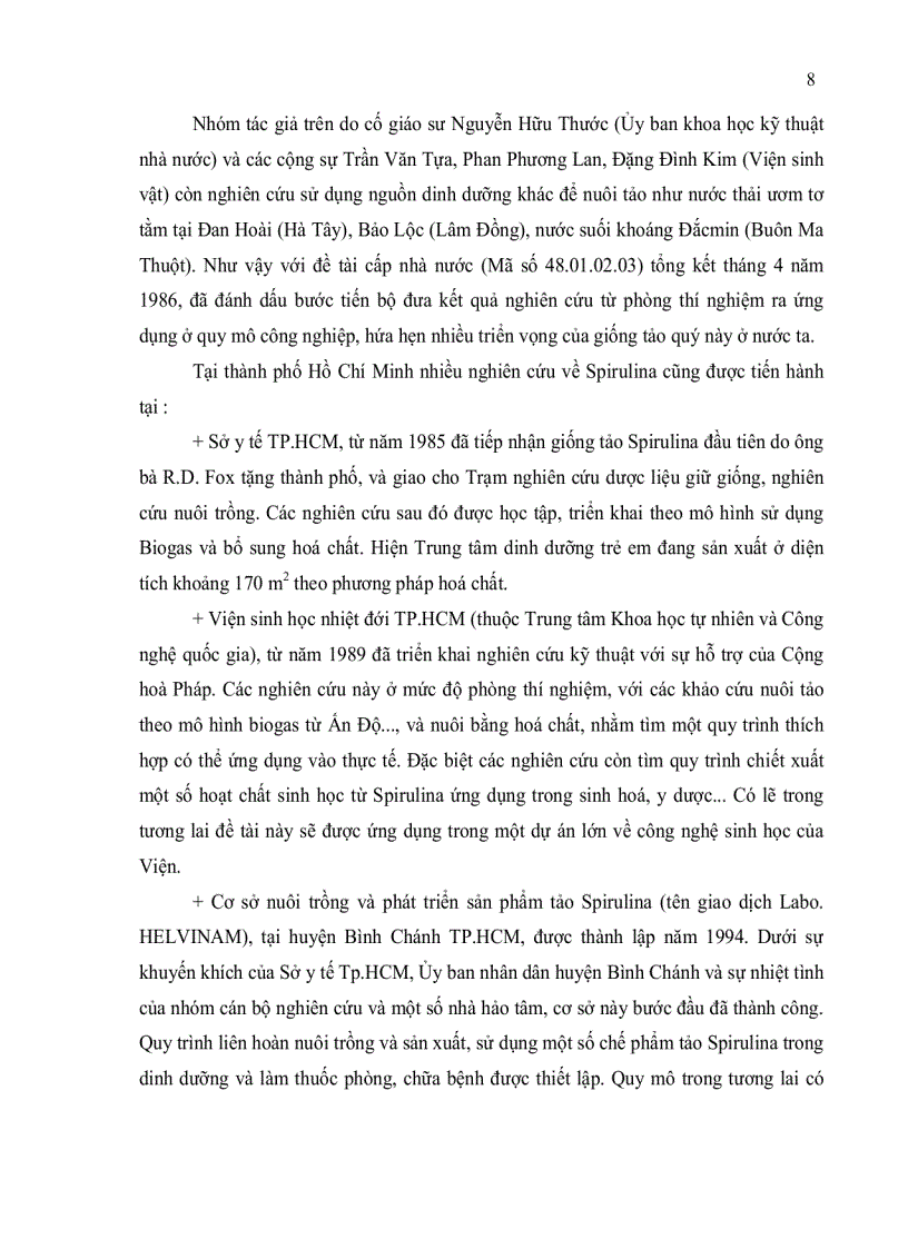 image for page Khảo nghiệm một số phương pháp tăng sinh khối giống tảo spirulina platensis