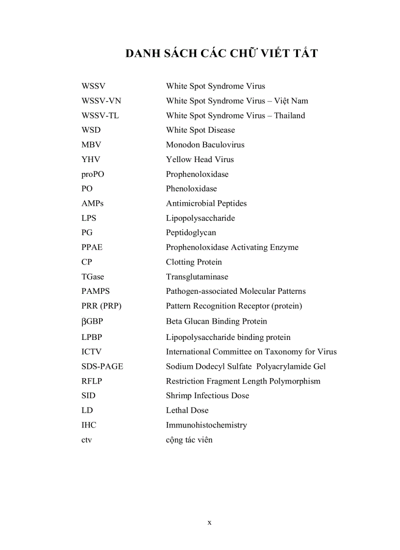 image for page Bước đầu khảo sát quá trình phát sinh bệnh pathogenesis của virus đốm trắng White Spot Syndrome Virus WSSV trên tôm sú Penaeus mondon