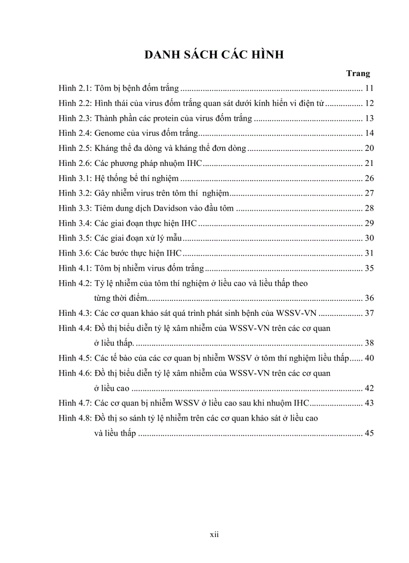 image for page Bước đầu khảo sát quá trình phát sinh bệnh pathogenesis của virus đốm trắng White Spot Syndrome Virus WSSV trên tôm sú Penaeus mondon