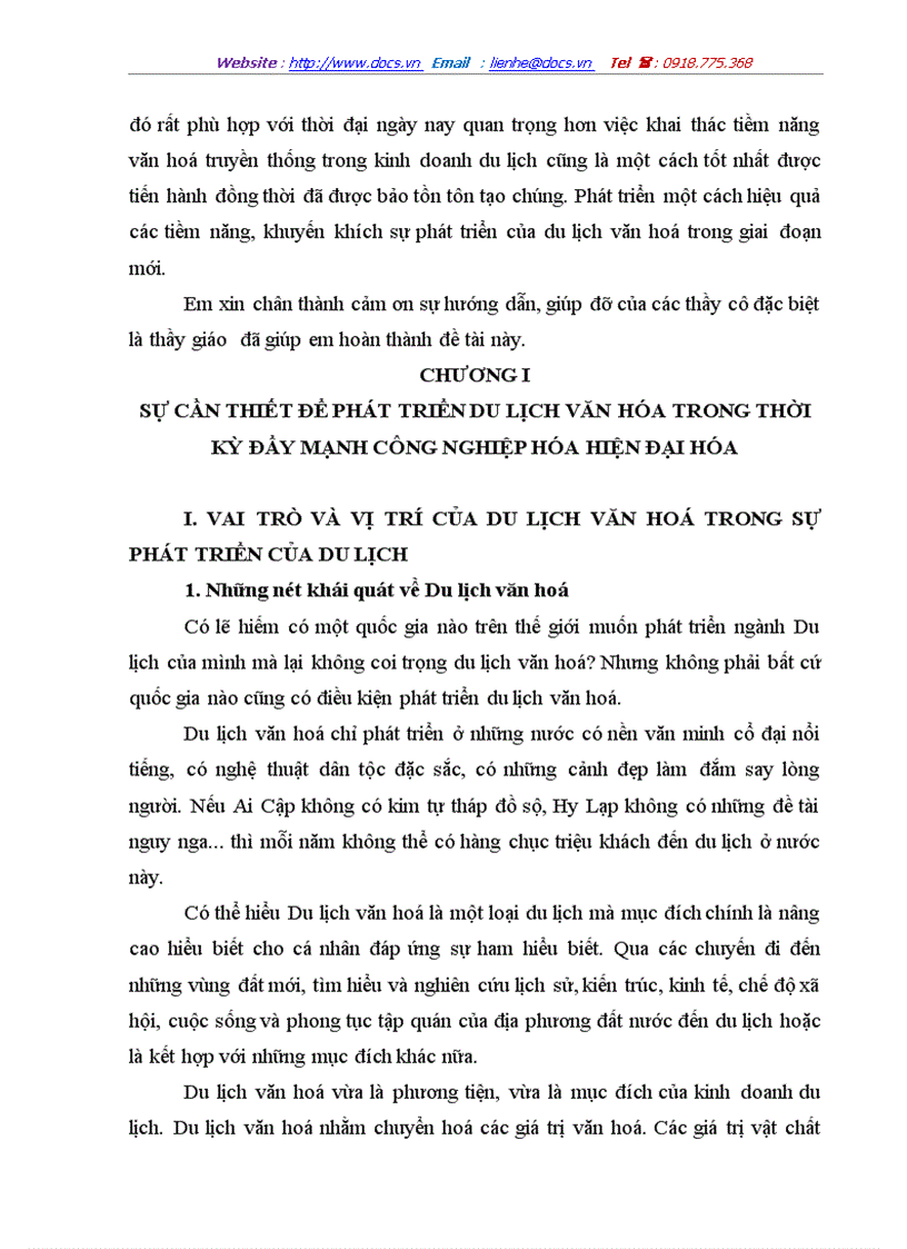 image for page Phát triển du lịch văn hóa trong thời kỳ đẩy mạnh công nghiệp hóa hiện đại hóa