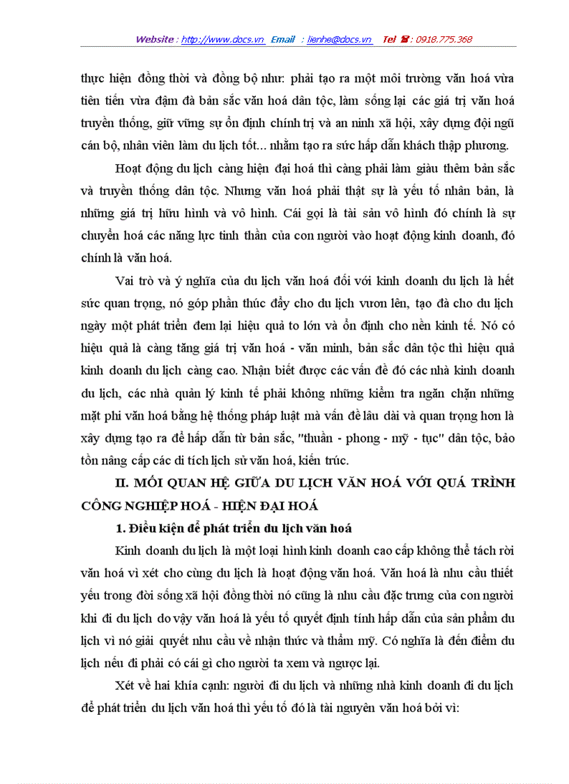 image for page Phát triển du lịch văn hóa trong thời kỳ đẩy mạnh công nghiệp hóa hiện đại hóa