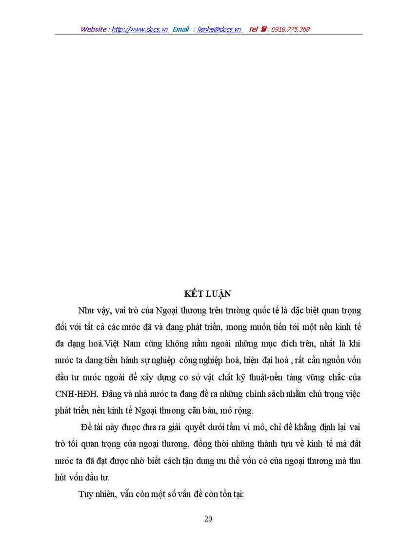 image for page Vai trò của ngoại thương đối với sự nghiệp công nghiệp hoá hiện đại hoá ở nước ta hiện nay