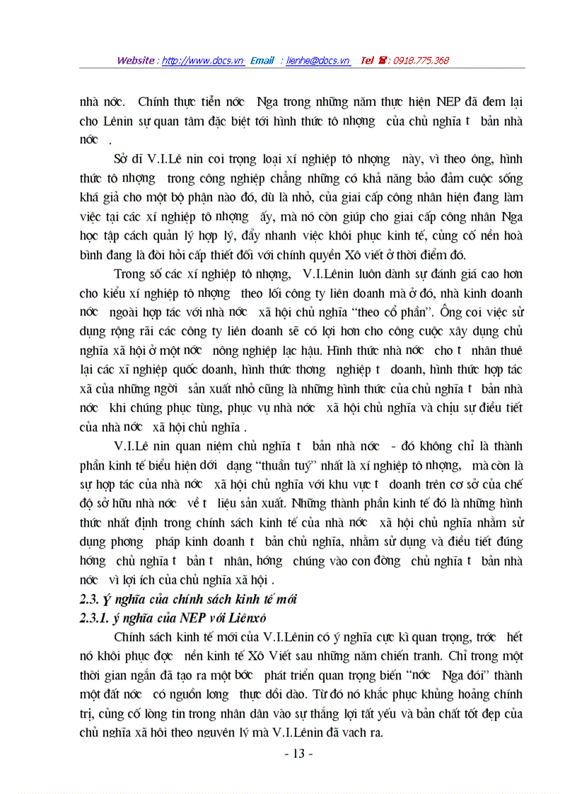 image for page Chính sách kinh tế mới của Lênin và vận dụng nó ở Việt Nam