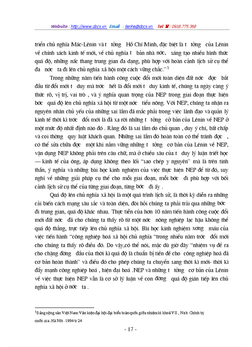 image for page Chính sách kinh tế mới của Lênin và vận dụng nó ở Việt Nam