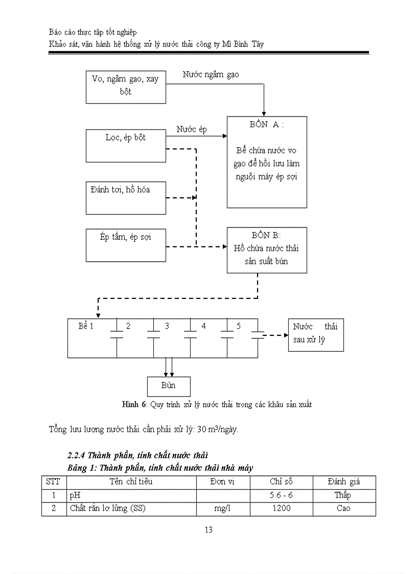 image for page Báo cáo thực tập tốt nghiệp Khảo sát vận hành hệ thống xử lý nước thải công ty Mì Bình Tây kèm bản vẽ