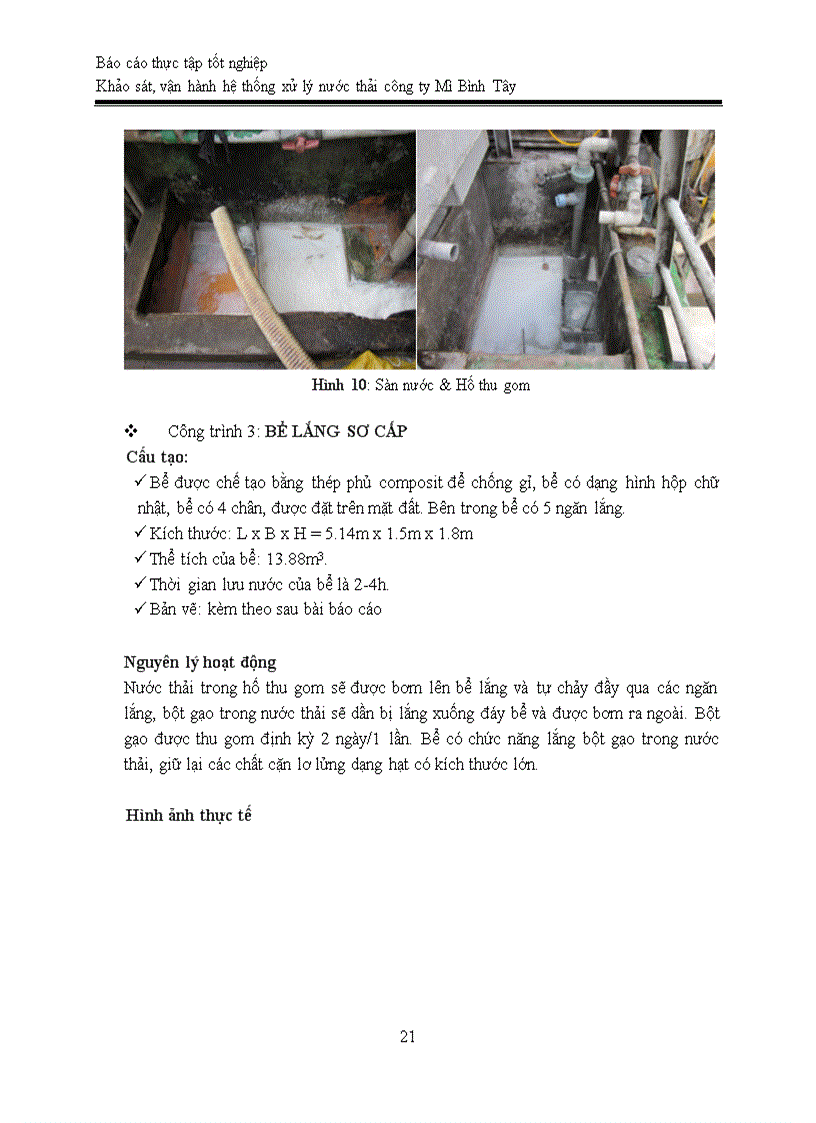 image for page Báo cáo thực tập tốt nghiệp Khảo sát vận hành hệ thống xử lý nước thải công ty Mì Bình Tây kèm bản vẽ
