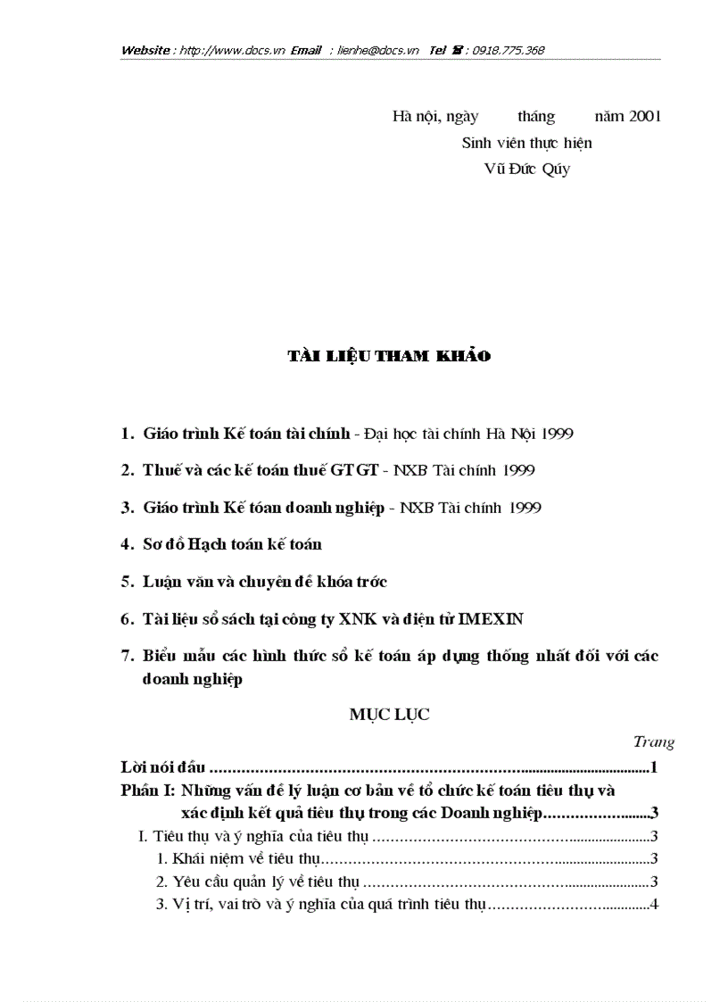 image for page Hoàn thiện công tác kế toán tiêu thụ và xác định kết quả tiêu thụ tại Tổng Công ty XNK và đầu tư IMEXIN