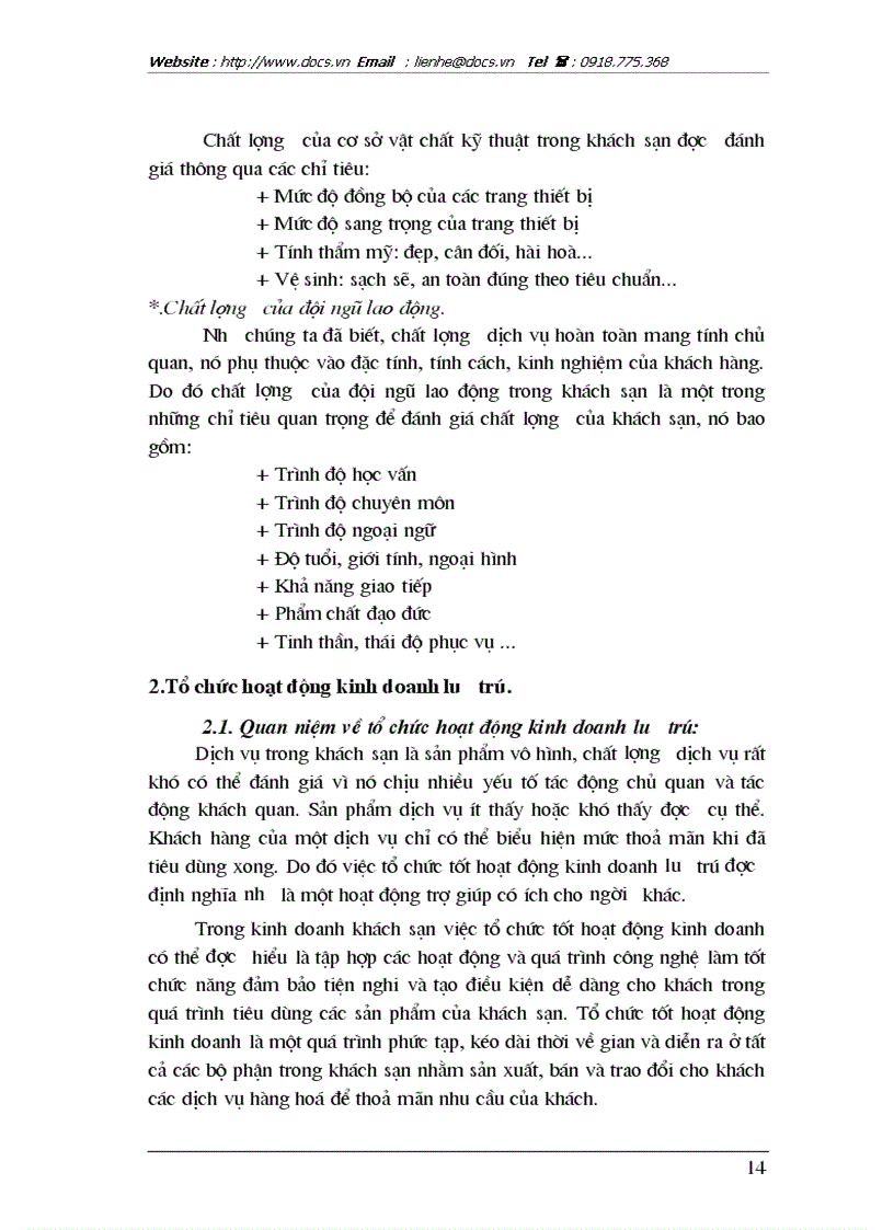 image for page Cơ sở lý luận về hoạt động kinh doanh lưu trú trong kinh doanh khách sạn