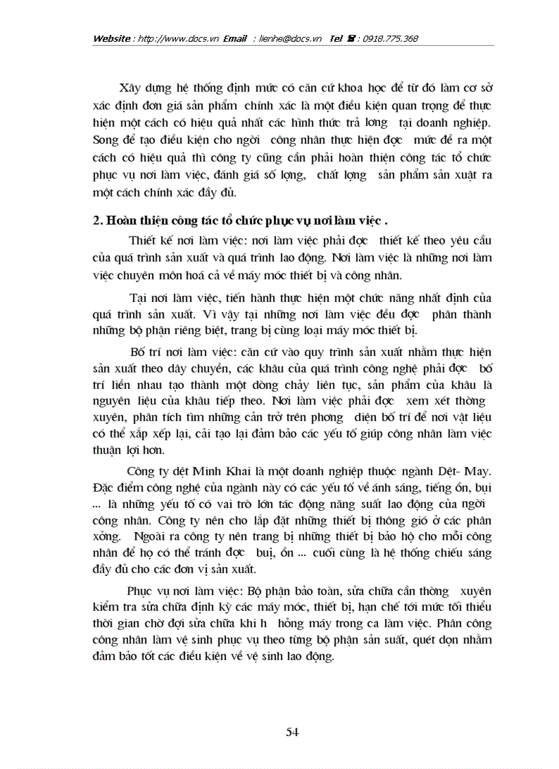 image for page Hoàn thiện các hình thức trả lương tại Công ty dệt Minh Khai Hà Nội