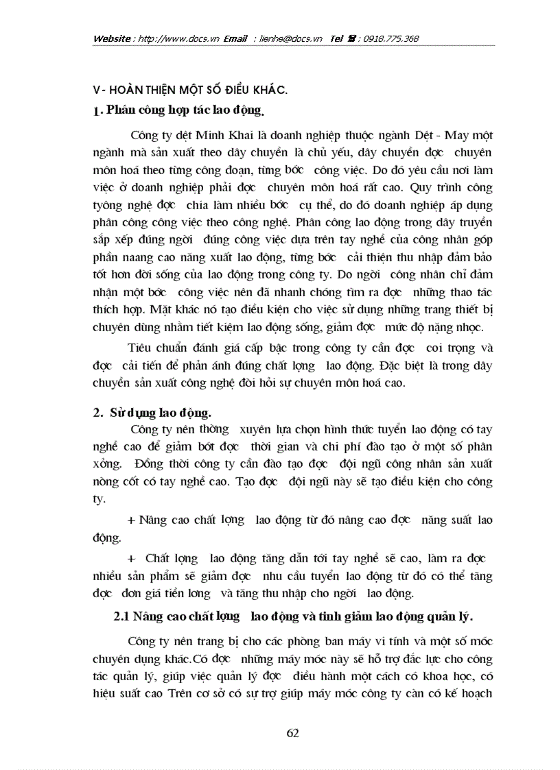 image for page Hoàn thiện các hình thức trả lương tại Công ty dệt Minh Khai Hà Nội