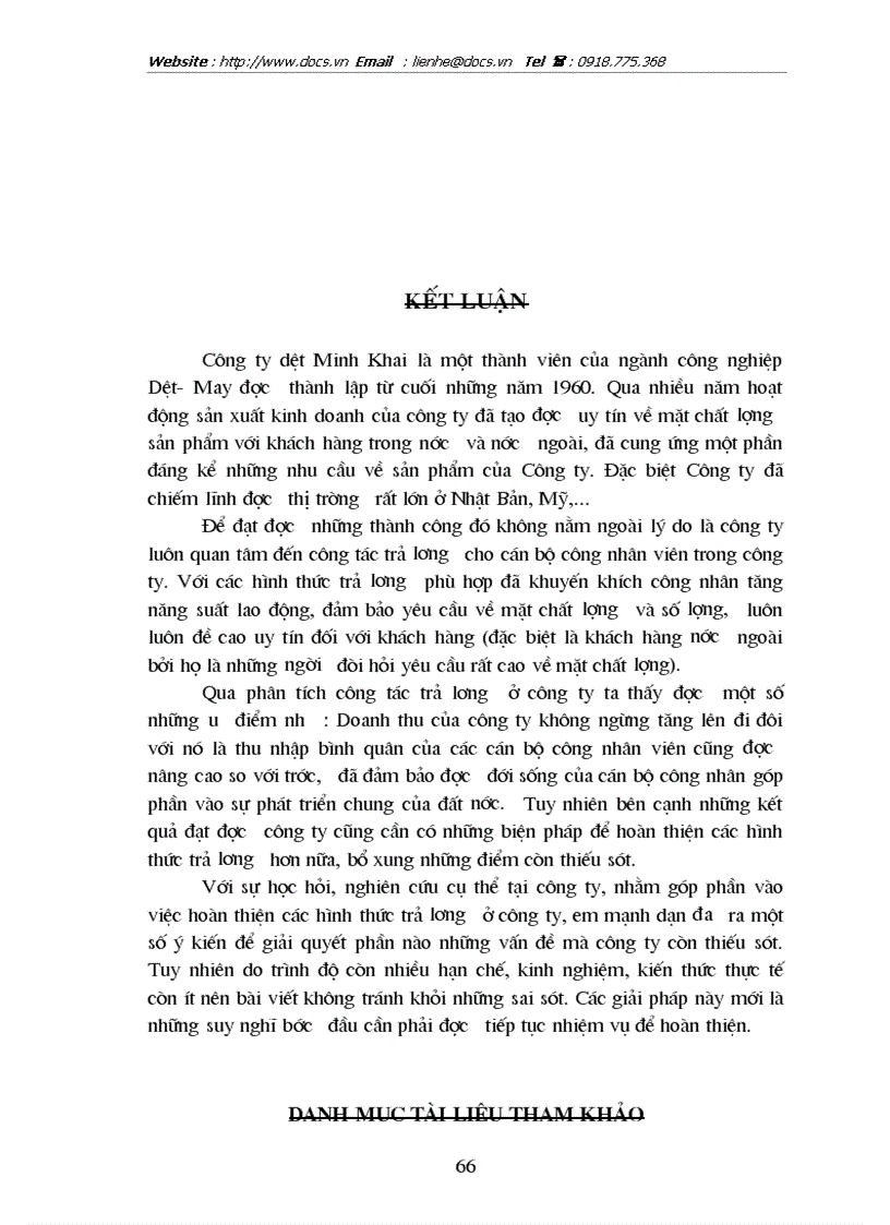 image for page Hoàn thiện các hình thức trả lương tại Công ty dệt Minh Khai Hà Nội