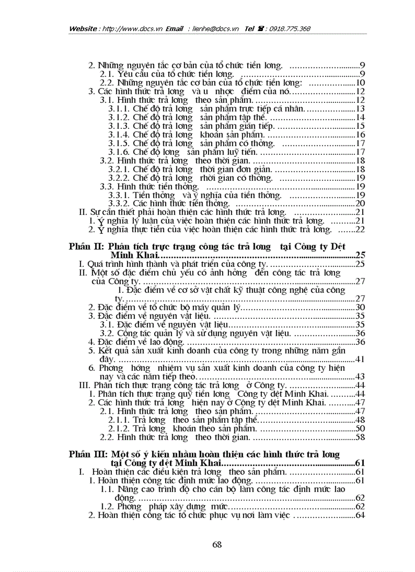 image for page Hoàn thiện các hình thức trả lương tại Công ty dệt Minh Khai Hà Nội