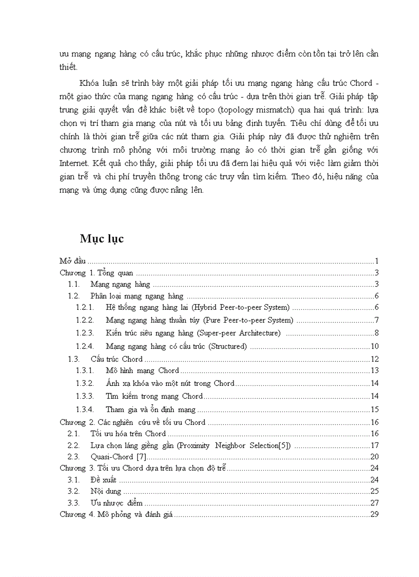 Tối ưu hóa topology cho mạng ngang hàng có cấu trúc chord