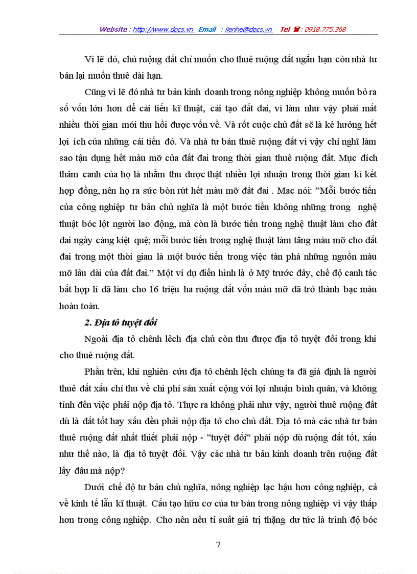 image for page Lý luận về địa tô của CácMac và sự vận dụng vào chính sách đất đai ở Việt Nam hiện nay